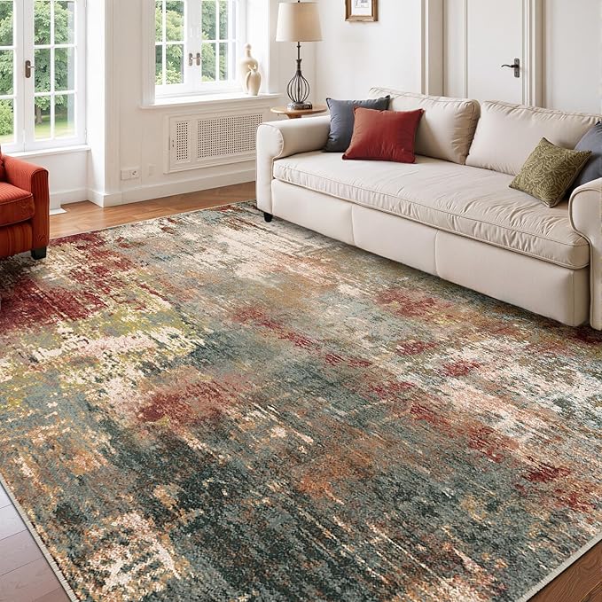 Washable Area Rugs 5'x8' Non-Slip Modern Abstract Soft - Image 9