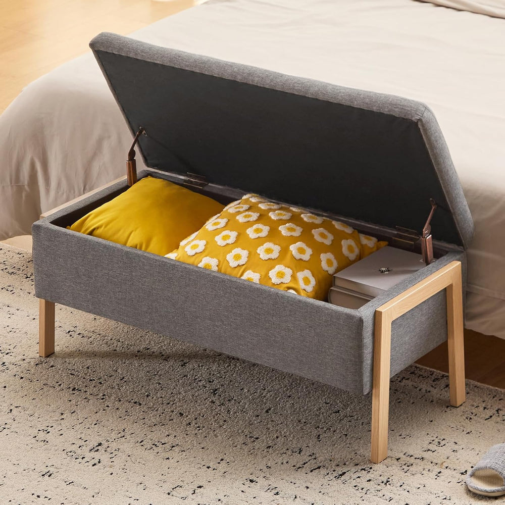 Furniliving Storage Bench for Bedroom, Modern End of Bed Storage Ottoman Benc...