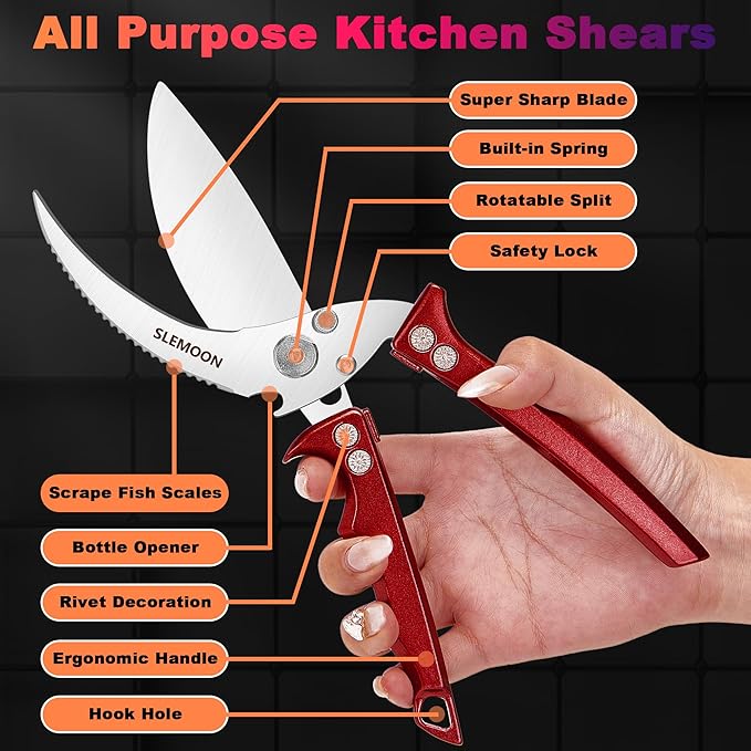 Heavy Duty Poultry Shears Meat Cutting Dishwasher Safe and Food Stainless - Image 3