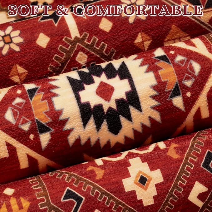 SERISSA Area Rug 3x5 Boho Rugs for Bedroom, Washable Non-Slip Living Room Rug - Image 6