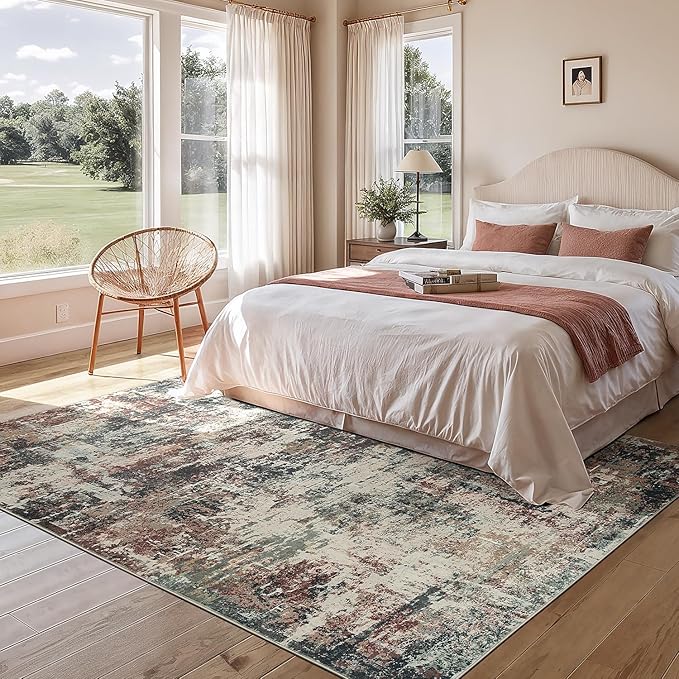 Rugflix 5x7 Area Rugs for Living Room, Washable Large Rug Stain-Resistant Low - Image 2