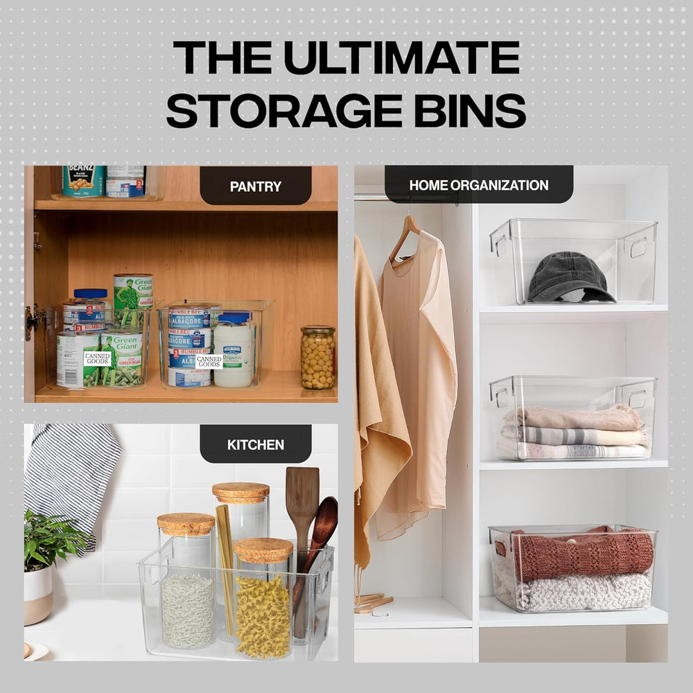 ClearSpace Clear Plastic Storage Bins, Pantry & Cabinet Organizer, 6 Pack