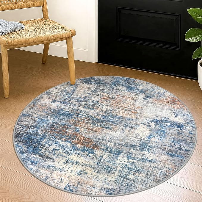 IOHOUZE Round Area Rug 3 Ft Circle Entryway Rugs Round Washable Door Mat Indoor by iOhouze