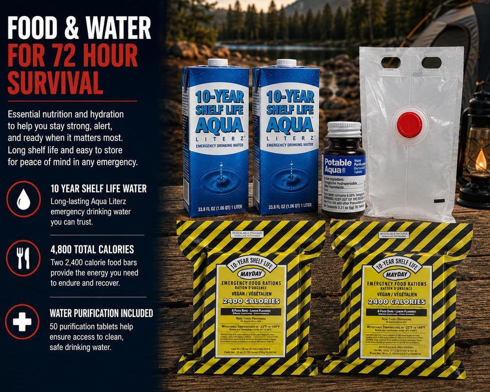 Professional Emergency Survival Kit, 2-Person, 72-Hour, 3-Day Earthquake Emer...