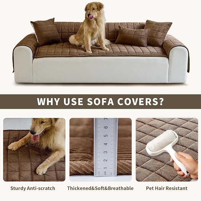 Couch Covers for Dogs Washable, Non Slip Couch Covers for Loveseat Sofa Pet - Image 5