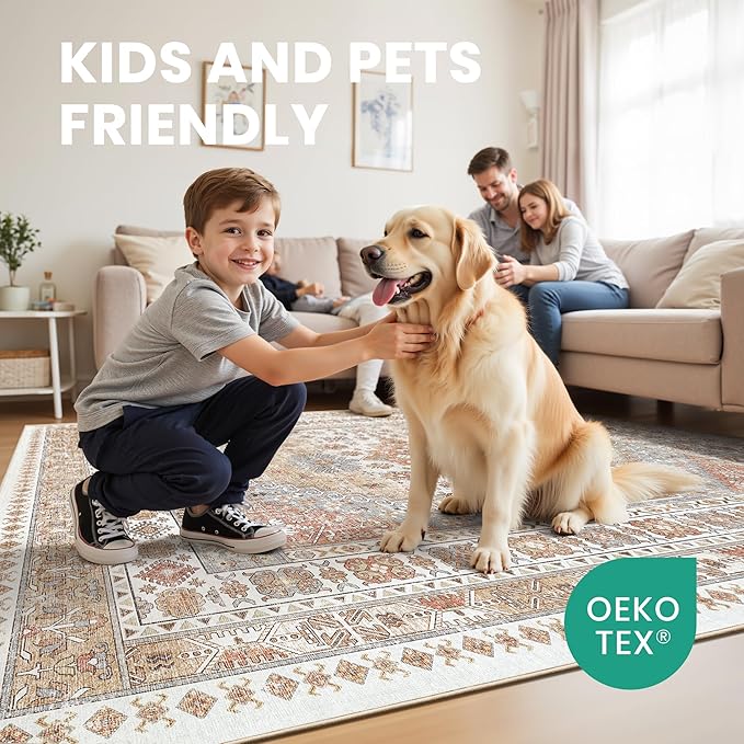 zesthome 7x9 Area Rug, Super Soft Washable Rugs - Image 7