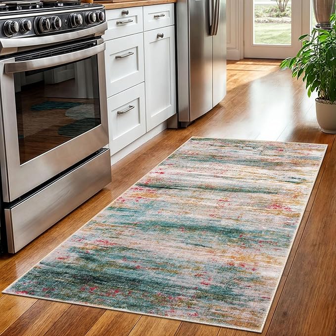 KOZYFLY Area Rug 3x5 Modern Ombre Living Room Rug, Washable Rugs - Image 3