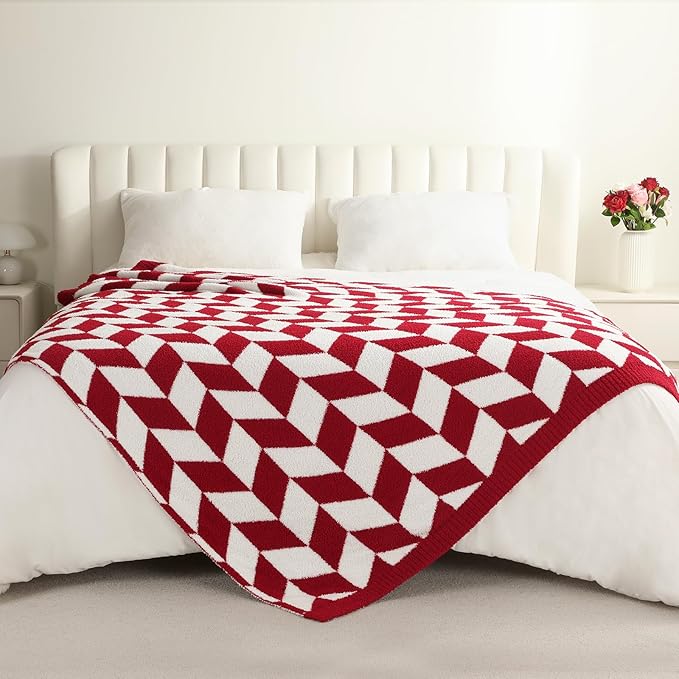 Snuggle Sac Chevron Red Throw Blanket - Image 7
