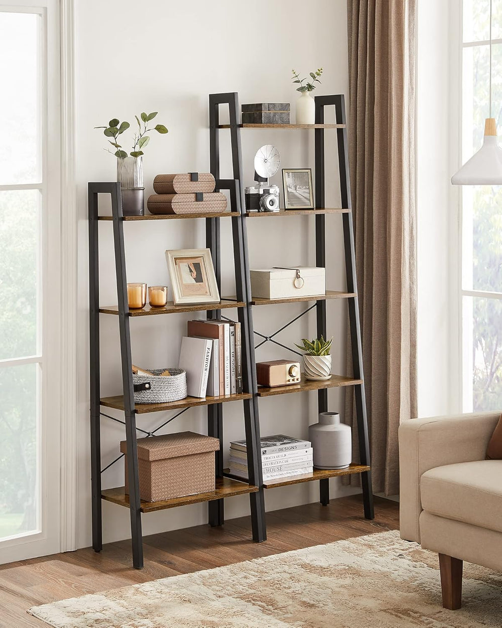 VASAGLE BARNET Collection - Ladder Shelf, Bookshelf, Storage Rack, Modern Boo...