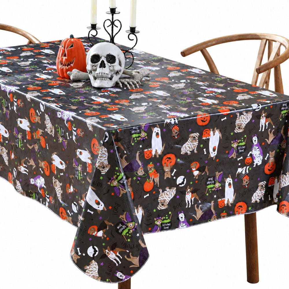Newbridge Halloween Pets Vinyl Tablecloth 60 x 102 Inch Rectangle