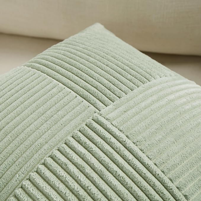 Fancy Homi 2 Packs Sage Green Lumbar Decorative Throw Pillow Covers 20x28 Inch - Image 3