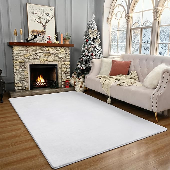 Amearea Large Modern Area Rugs for Bedroom Living Room, 6x9 Feet White - Image 8