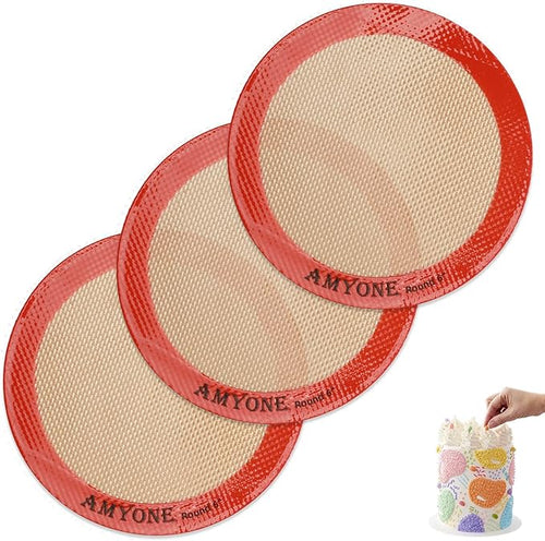 6 Inch Round Baking Mats, Food Grade Silicone Mats by AMYONE