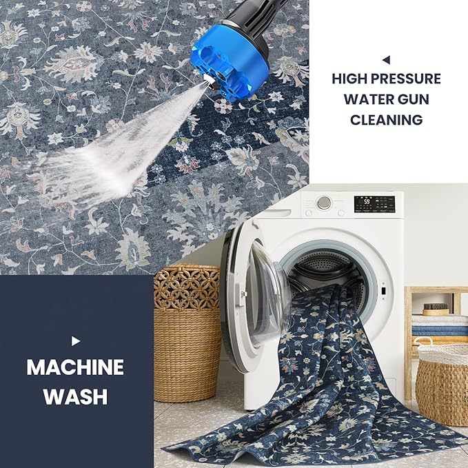 Washable Rugs 8x10 Area Rugs for Living Room, Dining Room- Soft Low Pile - Image 3