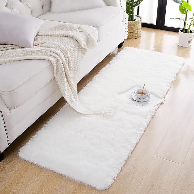 Chicrug Soft Runner Rug for Bedroom Living Room Plush Fluffy Rugs 2x6 Feet - Image 4