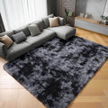 ONASAR Rugs for Living Room Bedroom, 5x8 Fluffy Tie-Dyed Dark Grey Bedside Area by ONASAR