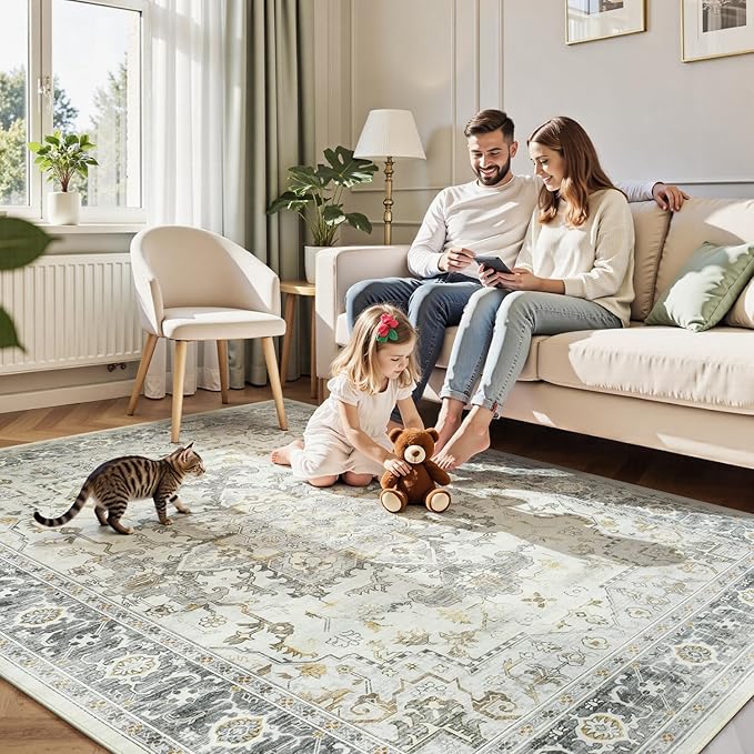 Lofus 9x12 Area Rugs for Living Room, Machine Washable Non-Slip Area Rug - Image 6
