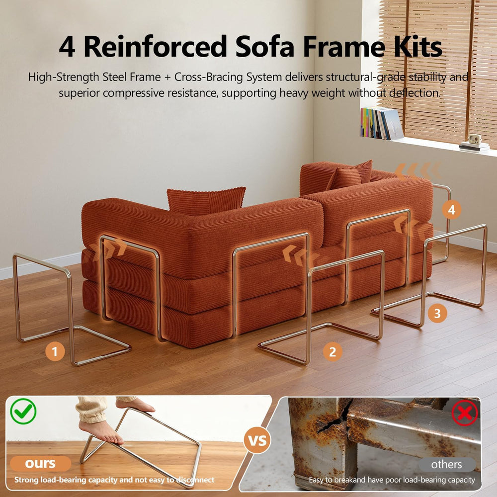 78.8" Boneless Couch for Living Room, Futon Sleeper Sofa Bed