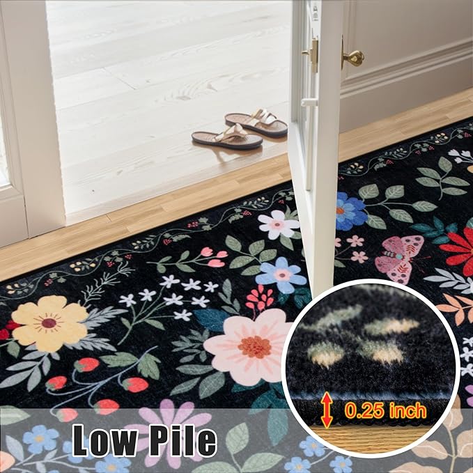 Runner Rug for Entryway: 2.6x8 Kitchen Rugs Non Slip Washable Ultra-Thin Soft - Image 9