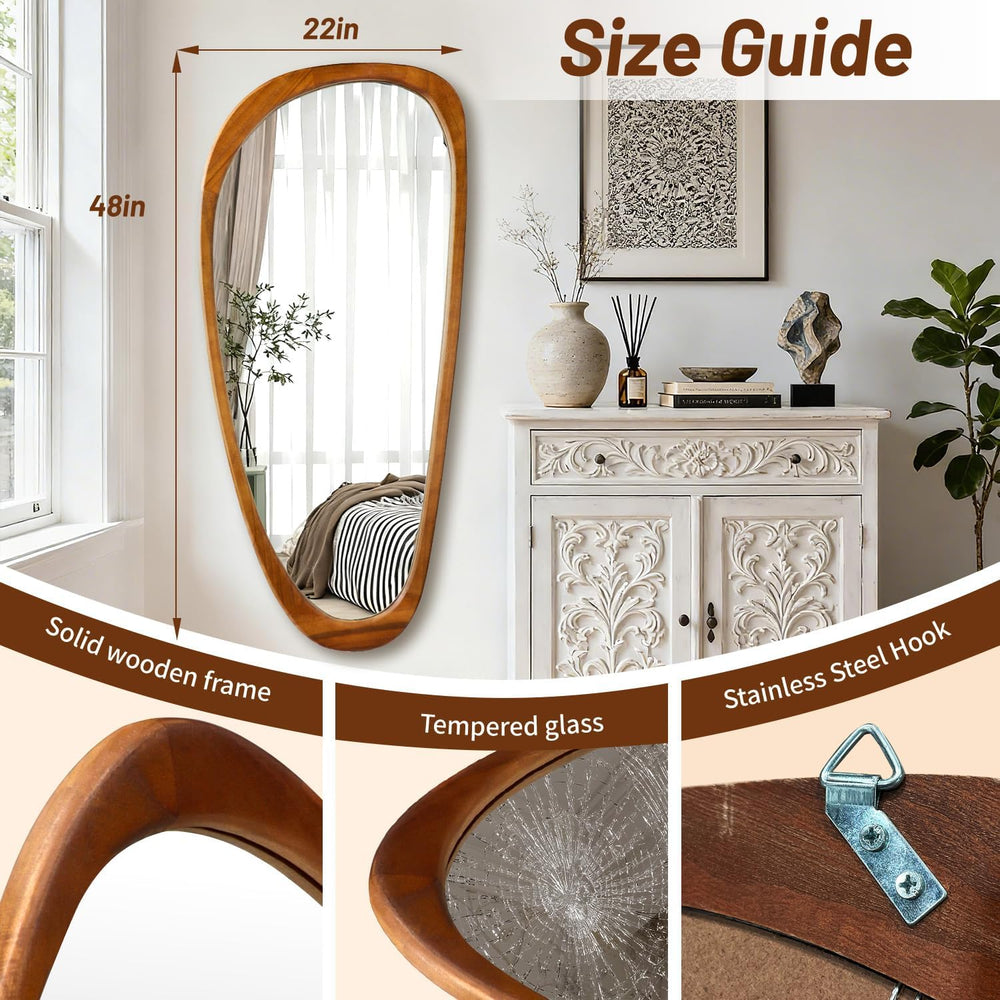EOGOW Asymmetrical Mirror,48" x 22" Unique Irregular Mirror Wall-Mo...