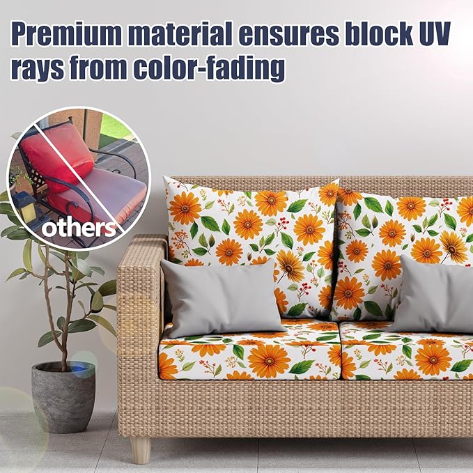 8Pcs Stretch Patio Cushion Covers, Outdoor Couch & Sofa Replacement Slipcovers - Image 3