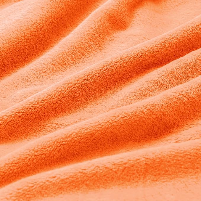 BEDELITE Orange Throw Blanket for Couch & Bed, Luxury Plush Cozy Fleece Blanket - Image 3