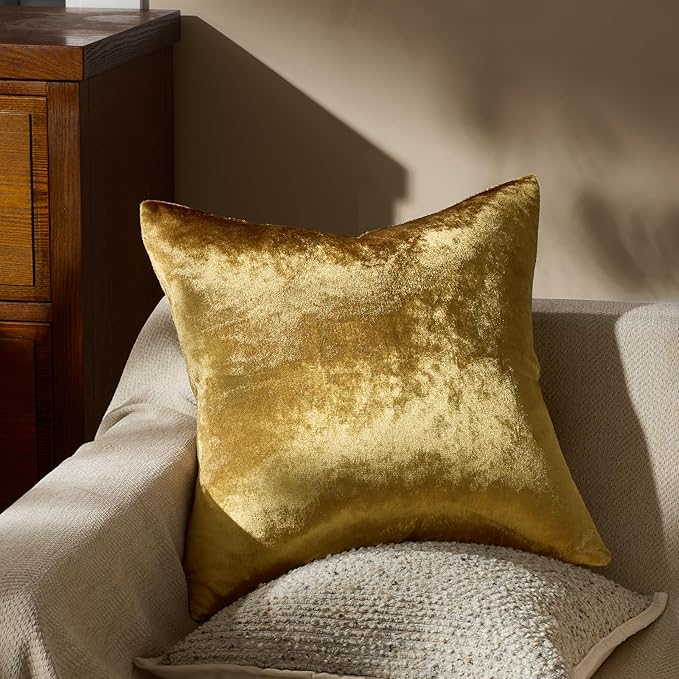 GIGIZAZA Gold Velvet Decorative 20x20 Throw Pillow Covers - Image 7