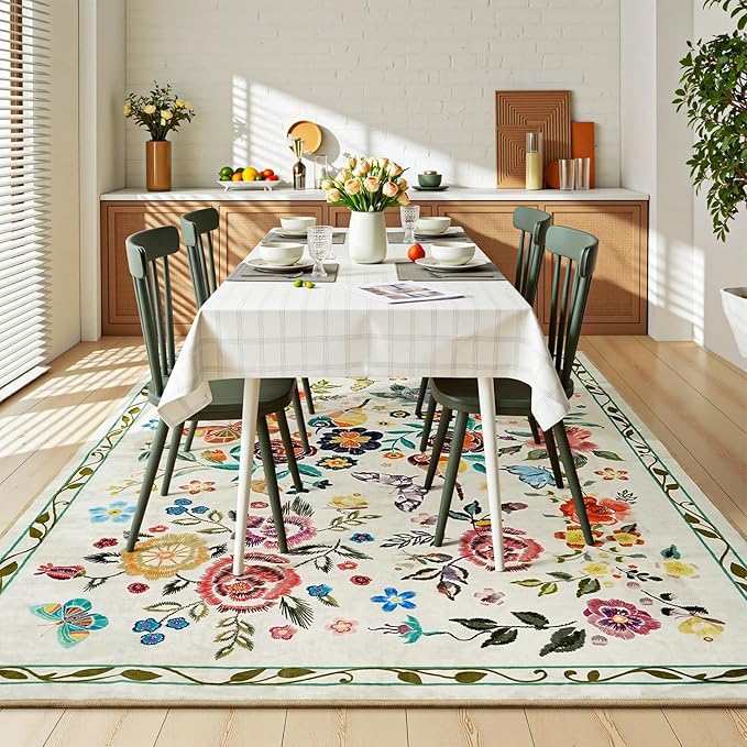 Rugflix 5x7 Washable Area Rug for Living Room, Soft Non Slip Low Pile Carpet - Image 8