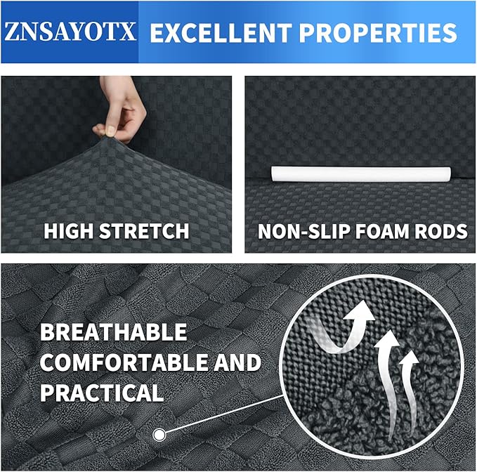 ZNSAYOTX 1 Piece Jacquard Chair Slipcovers - Image 4