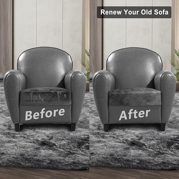 Leather Look Couch Cushion Covers Sofa Seat Slipcovers Sets Couches Furniture - Image 7