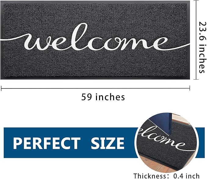 EARTHALL Funny Welcome Mats Outside/Inside 59"x24", Front Door Mat Outdoor - Image 2