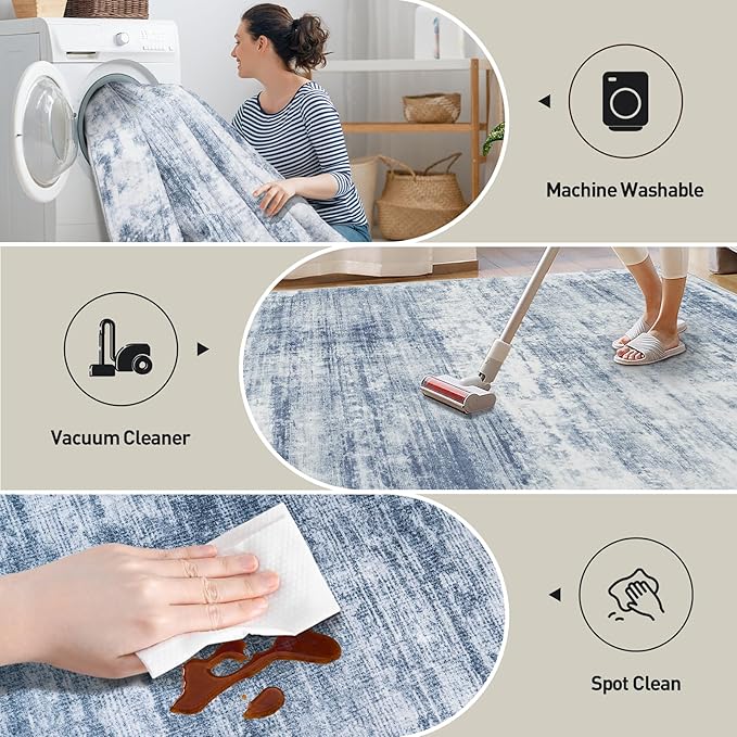 10x14 Area Rugs Washable Rug: Modern Abstract Living Room Rug Soft Anti-Skid - Image 4