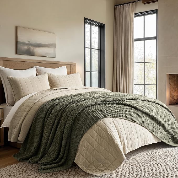 EVERGRACEHOME Chunky Chenille Knit Throw Blanket
