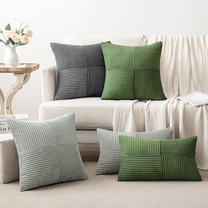 MIULEE Moss Green Decorative Throw Pillow Covers 16x16 Inch - Image 5
