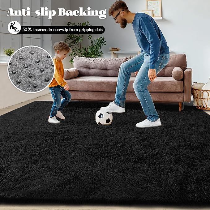 2x6 Runner Rug for Bedroom: Fluffy Shag Soft Washable Rugs Small Fuzzy Plush - Image 7