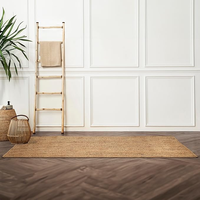 Hausattire Hand Woven Jute Braided Rug, Reversible Boho Entry Area Rugs by Hausattire