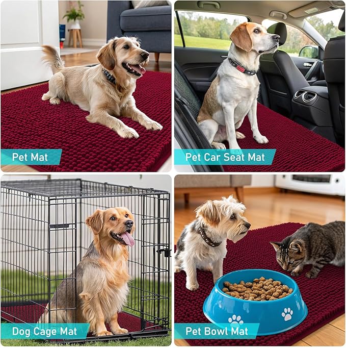 OLANLY Dog Door Mat for Muddy Paws 47x20, Absorbs Moisture and Dirt, Absorbent - Image 7