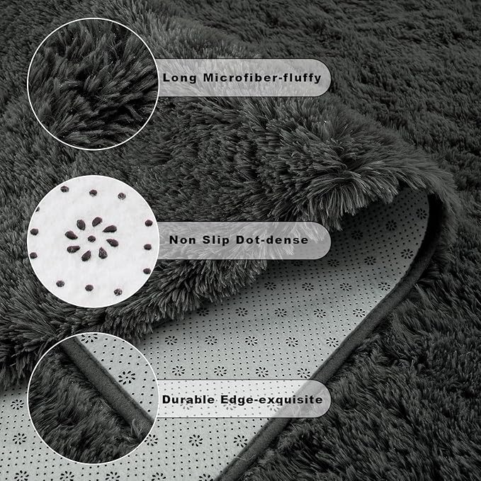 Chicrug Soft Area Rugs for Bedroom Living Room Plush Fluffy Rug 5x8 Feet - Image 6
