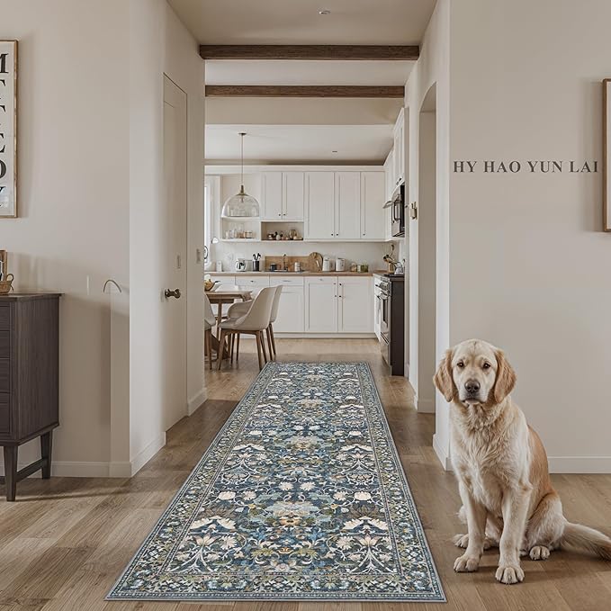 Hallway 3x10 Washable Runner Rug: Kitchen Rugs Entryway Area Rugs Vintage Soft - Image 2