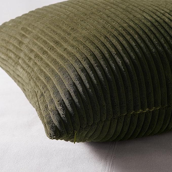 Topfinel Couch Throw Pillows Covers 18x18 Inch Set of 4, Olive Emerald Green - Image 3