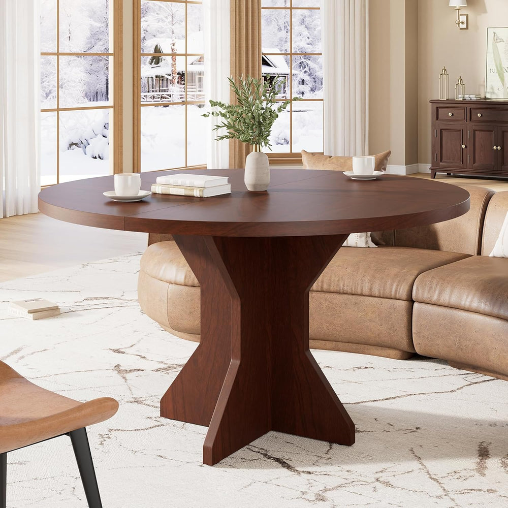 IDEALHOUSE Round Dining Table, 47" Kitchen Table for 4-6 People, Circle ...