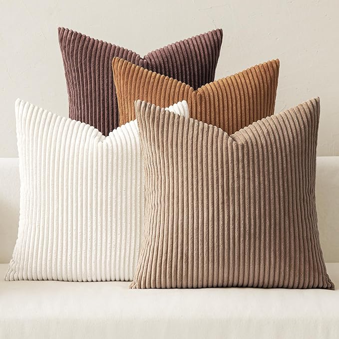 MIULEE Boho Farmhouse Throw Pillow Covers 20x20 Inch Set of 4 Rustic Mordern by MIULEE