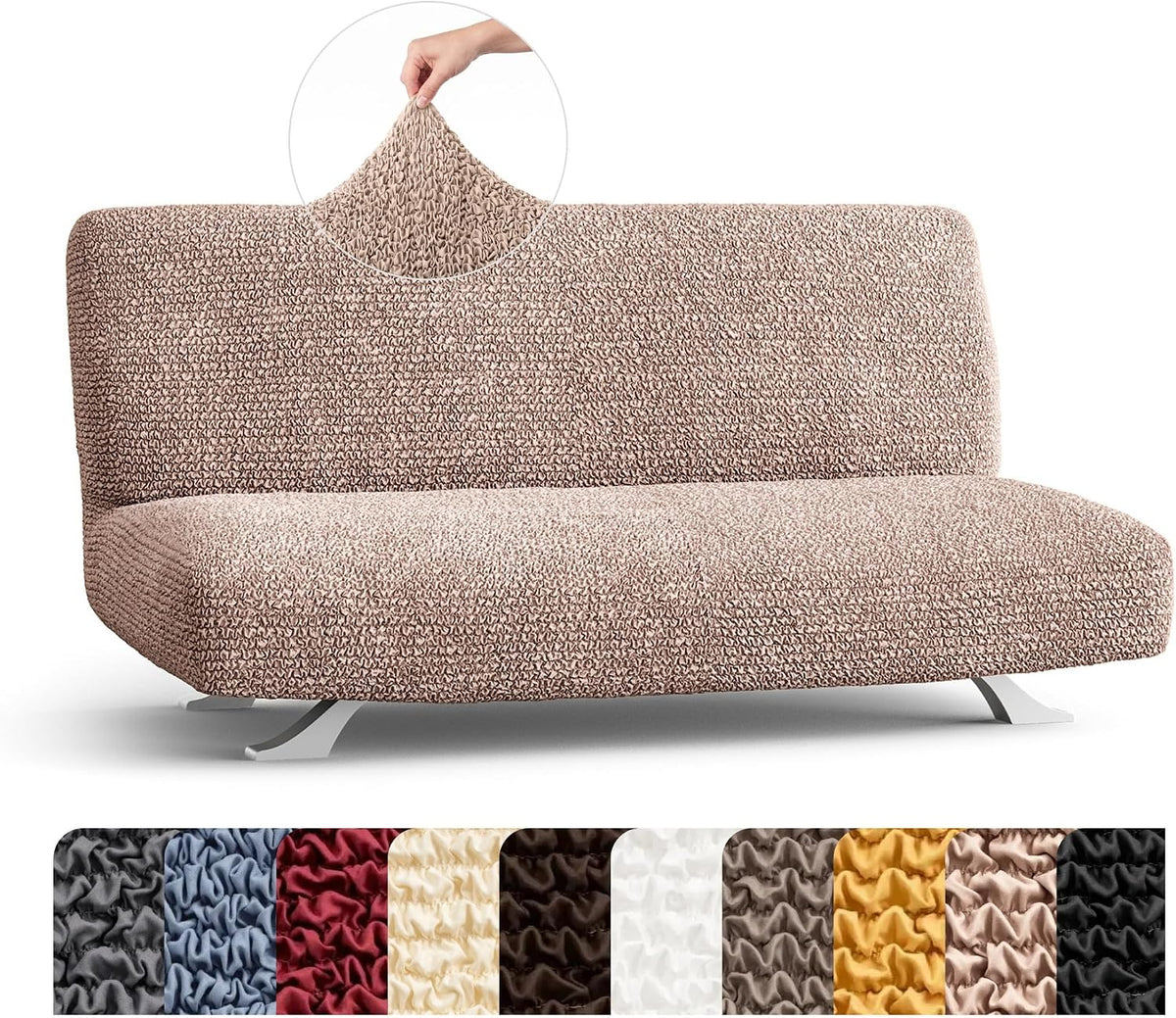paulato stretch futon couch slipcover 1-piece – bi-elastic, main product view