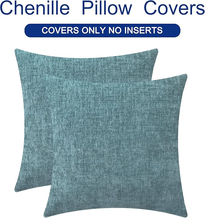 CaliTime Throw Pillow Covers Decorative 26 X 26 Inches Pack of 2 Cozy Chenille - Image 6