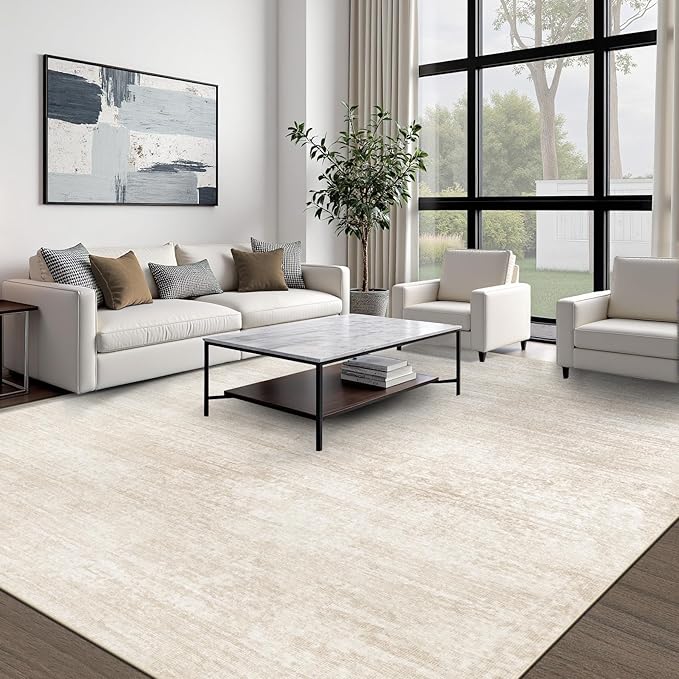 Area Rugs 8x10 for Living Room: Washable Rug Modern Abstract Neutral Soft - Image 6