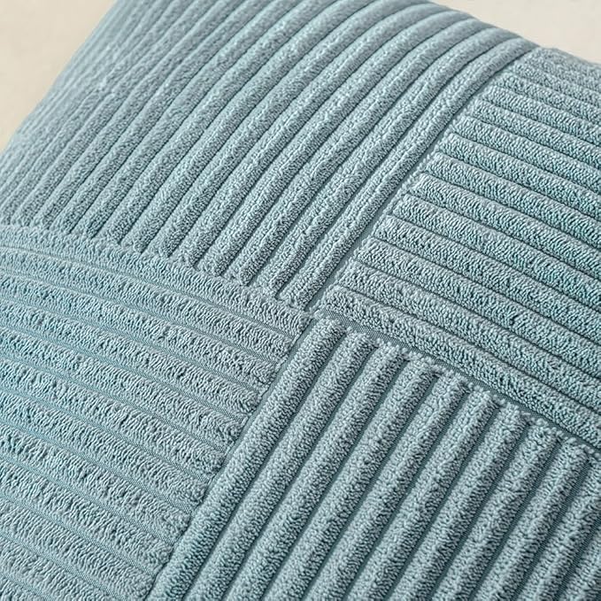 MIULEE Sky Blue Decorative Euro Sham Pillow Covers 24x24 Inch - Image 2