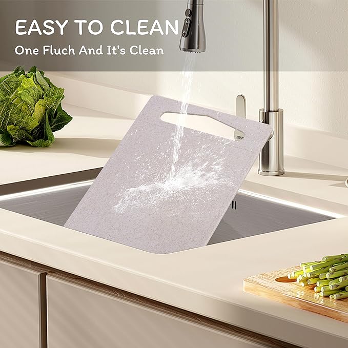 2PCS Cutting Board for Kitchen, Wheat Straw Fiber Cutting Board, Dish Washer - Image 5