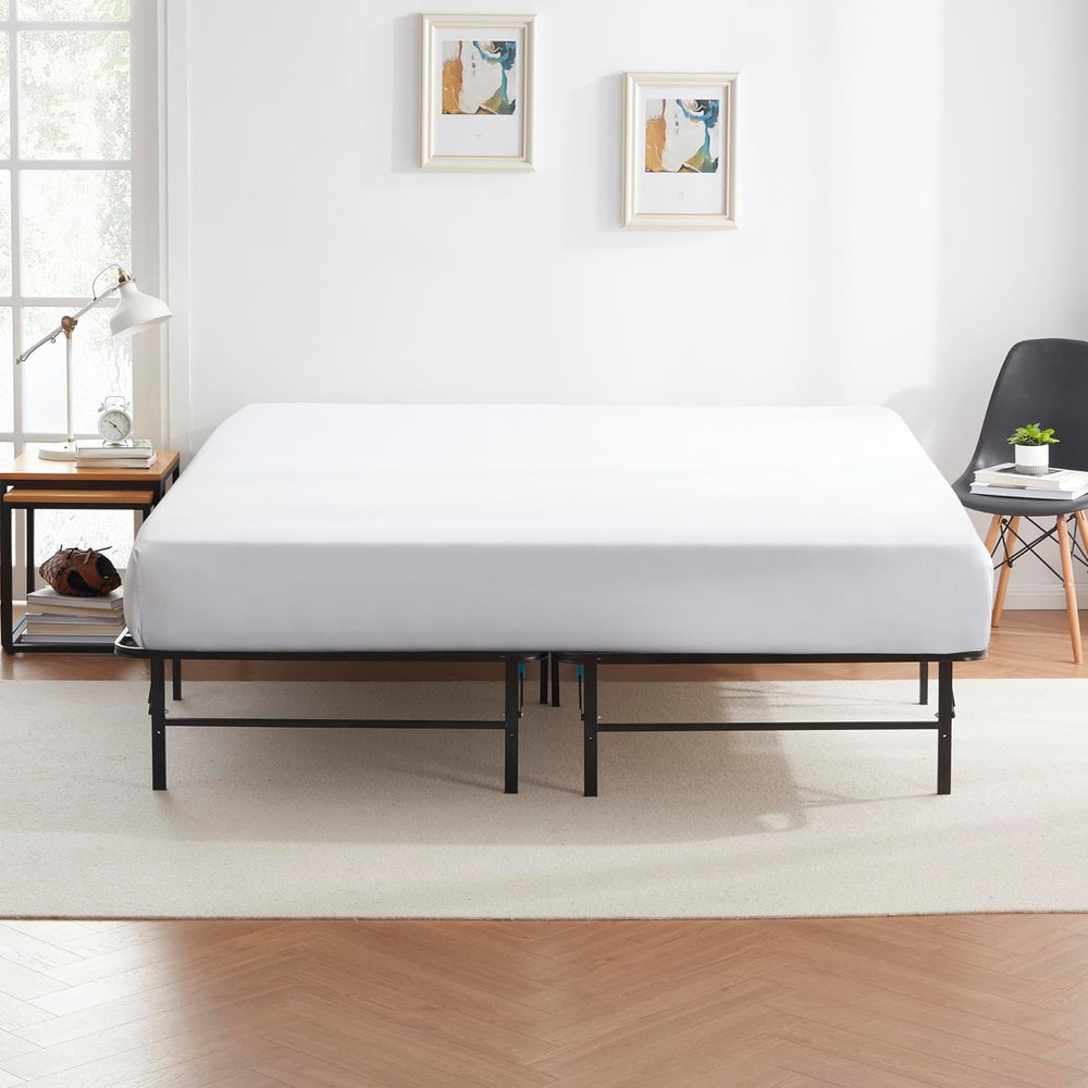 Nestl Foldable Full Size Platform Bed Frame, Metal Foundation with 13 Inch Un...