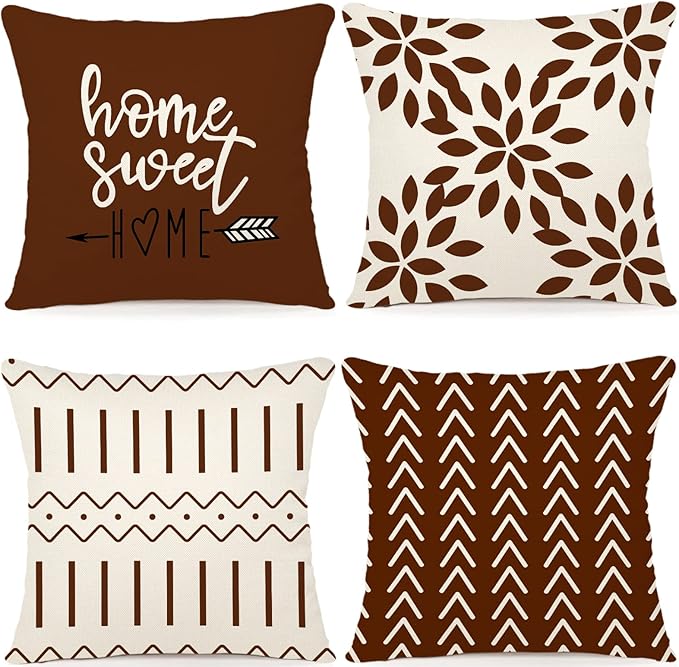 YCOLL Pillow Covers 16x16 Set of 4, Modern Sofa Throw Pillow Cover, Decorative by PillowCoversExpert