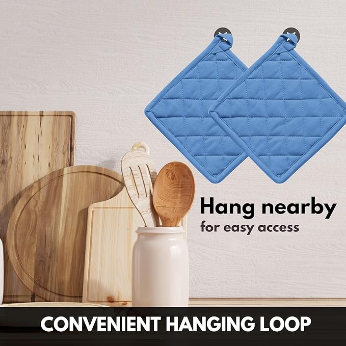 Oven Mitt + Pot Holder 100% Cotton Heat Resistant Kitchen Oven Gloves & Hot Pads - Image 4